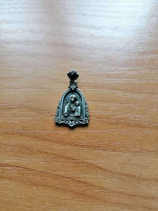Подвеска серебряная Икона божей матери, кулон