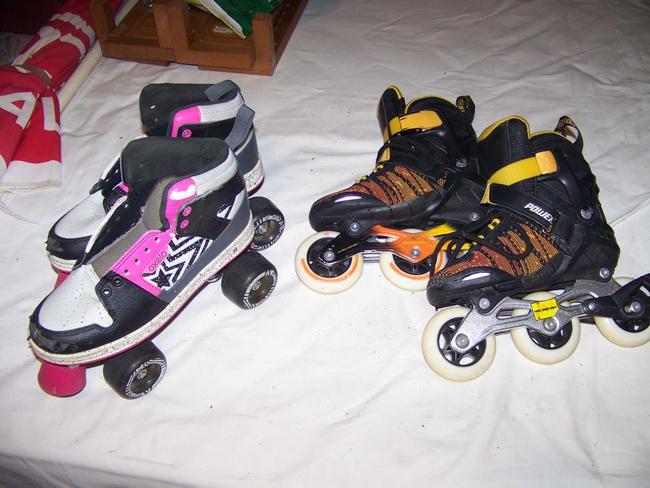 patins em linha para criança nº 32 e 4 rodas nº 39