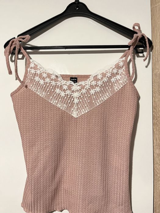 Nowa damska bluzka bez rękawów jasna różowa rozmiar S