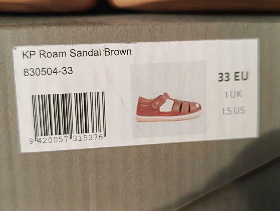 Bobux sandały NOWE KP Roam Sandal Brown rozmiar 33 długość wkładki 22