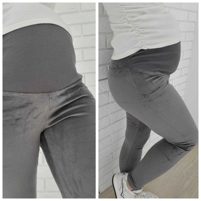 Теплі велюрові лосини для вагітних на хутрі  різні кольори 42-56р.