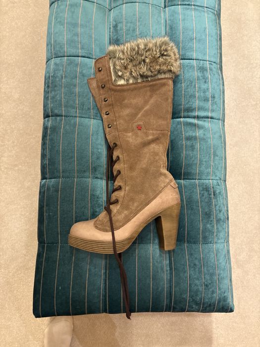 Botas cubanas beje cano alto