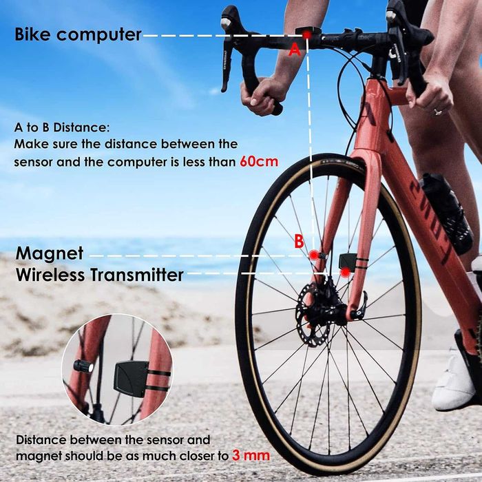 Licznik rowerowy bezprzewodowy, wodoodporny IP54, 16 funkcji, LCD