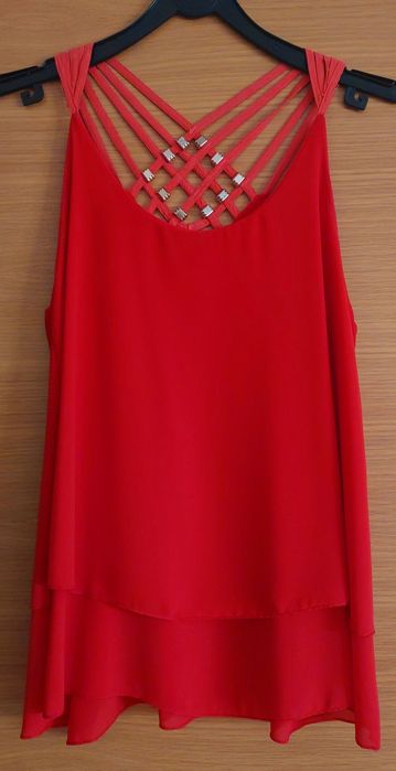 Blusa/Túnica Vermelha Fluída, TM