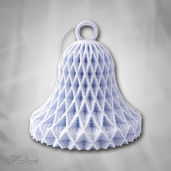 Dzwonek ozdoba na choinkę bombka błękitna druk 3D b2