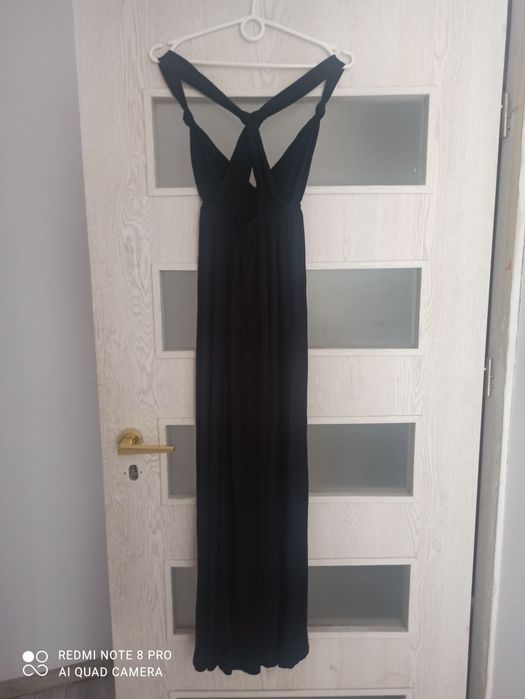 Czarna długa sukienka H&M