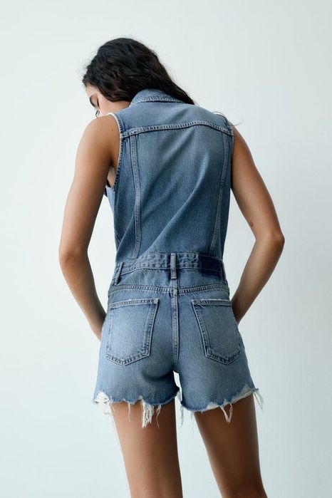 Джинсовий комбінезон Zara xs, ромпер, джинсовый комбинезон Зара