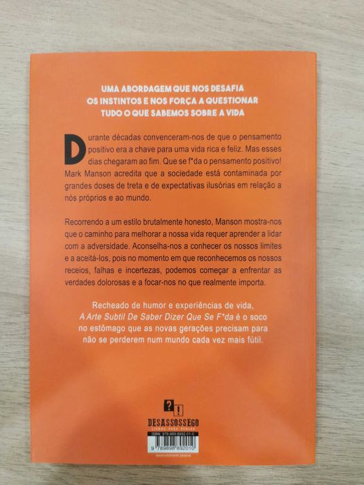 Livro "A Arte subtil de saber dizer que se f*da"