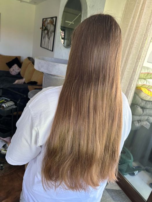 Włosy dziewicze dziewczece ciemny blond