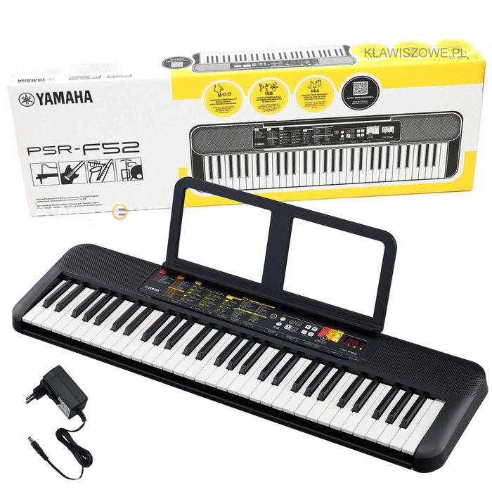 YAMAHA PSR F52  Keyboard do nauki na początek + Statyw Ławka Słychawki