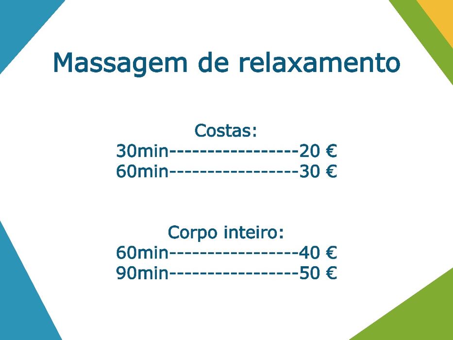 Massagem de relaxamento / terapêutica