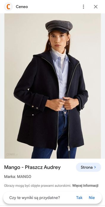 Mango płaszcz Audrey S wełna