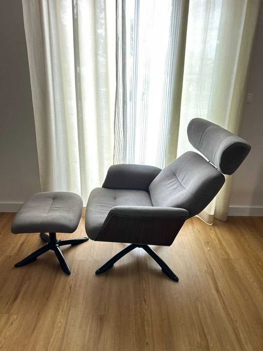 Cadeirão Manual Relax Osaka com Pouff - Excelente Estado