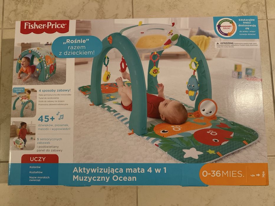 Mata 4w1 aktywizująca edukacyjna Fisher Price muzyczny ocean