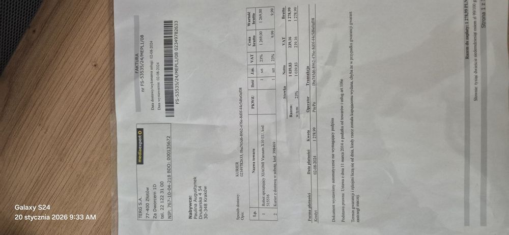 Sprzedam Robot Sprzątający XIAOMI Vacuum X10EU na gwarancji