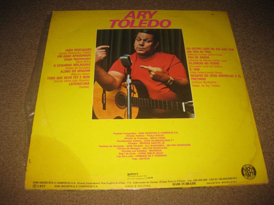 Vinil LP 33 rpm do Ary Toledo "Ary Toledo"