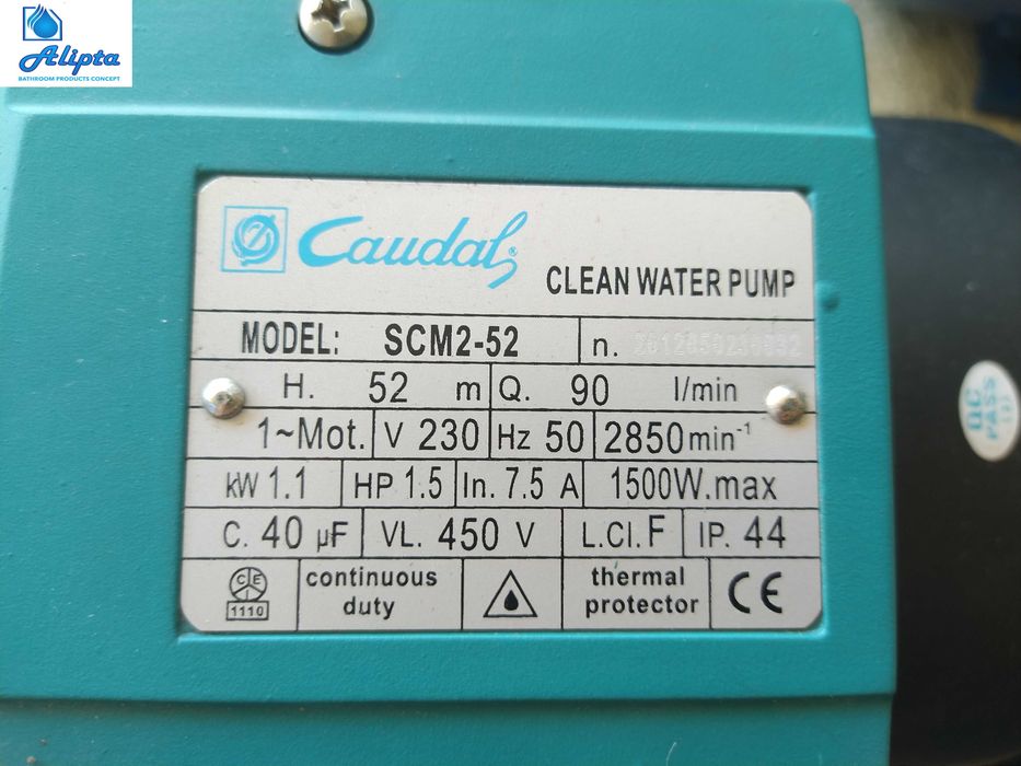Eletrobomba Caudal SCM2-52 Monofásico (1"1/4 Polegada)