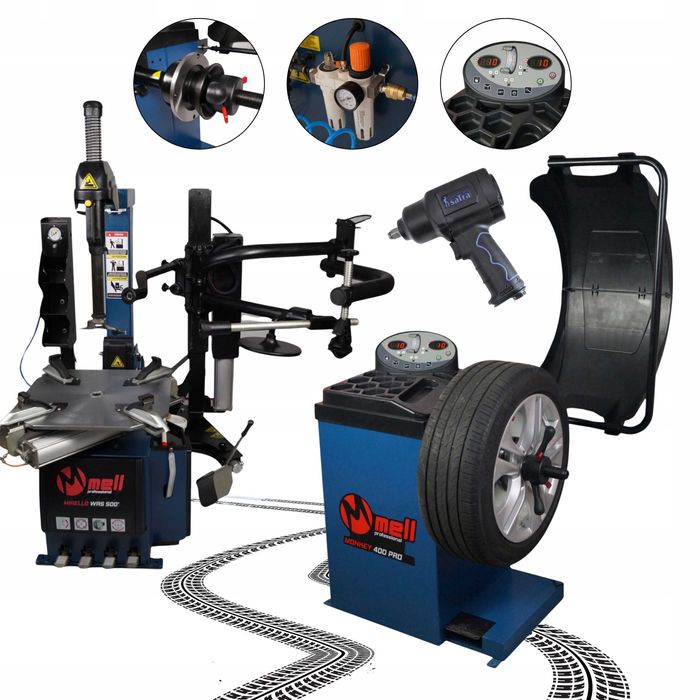 Montażownica WRS500+ do opon + Wyważarka do kół Monkey 400 MELL PRO