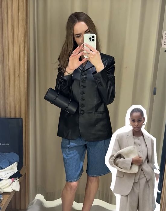 Шкіряний жакет Mango Selection