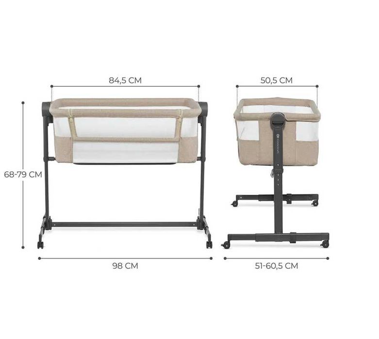 Łóżeczko dostawne KINDERKRAFT Neste Up 2w1 Beżowy max 9kg