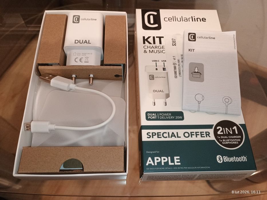 Nowa ładowarka + słuchawki bluetooth