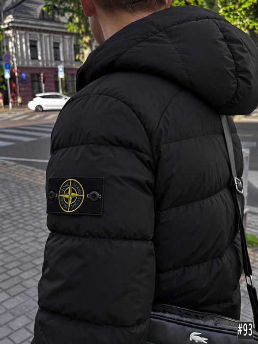 XS-XXL | Черная Куртка Стон Айленд | Осіння - Зимовий Пуховик Stone Island