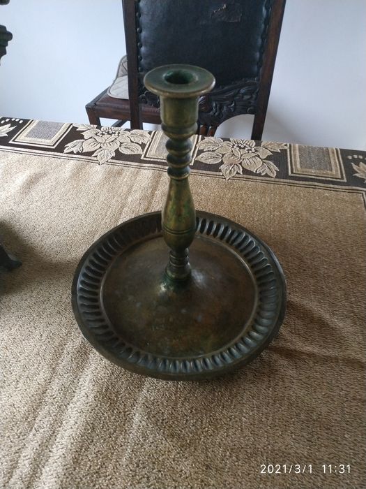 Świecznik mosiężny XIXw Tuła