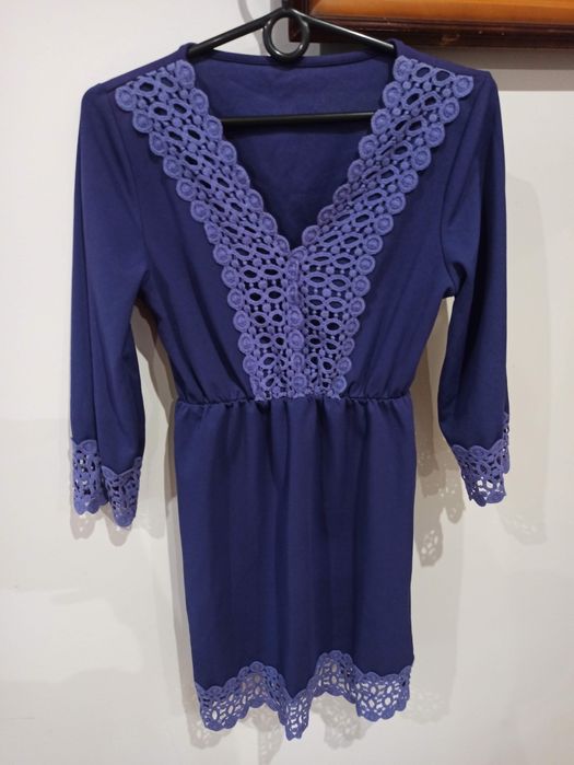 Sukienka tunika ażurowa koronka