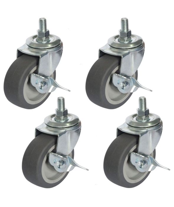 M12 kółka samonastawne, wytrzymałe, 75 mm, gwintowane