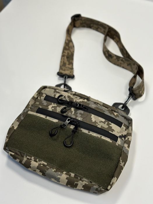Сумка органайзер 25*20*5.5 через плече піксель мультикам олива чорна