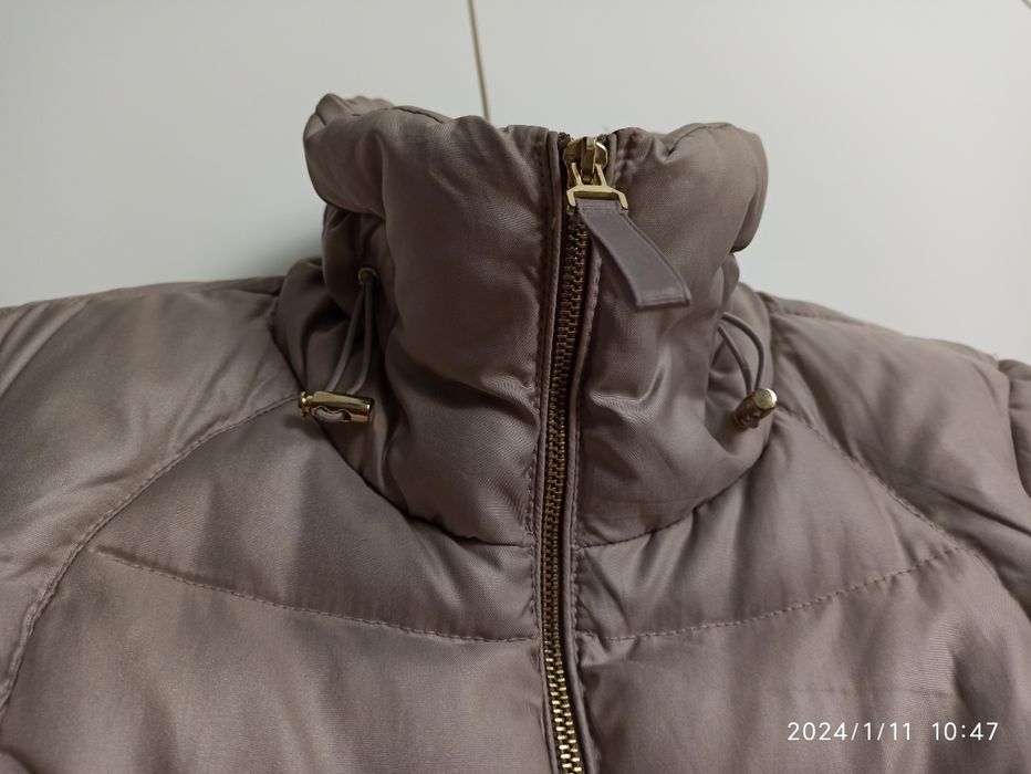 Puchowa (puch naturalny, pierze naturalne) krótka kurtka Zara rozm. S