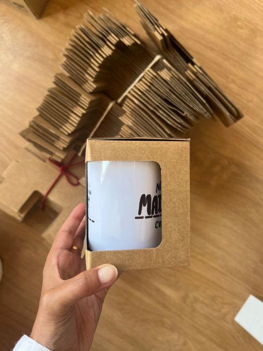80 Caixas Kraft para canecas