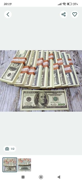 10 пачек 100$ Сувенирные доллары Сувенірні гроші