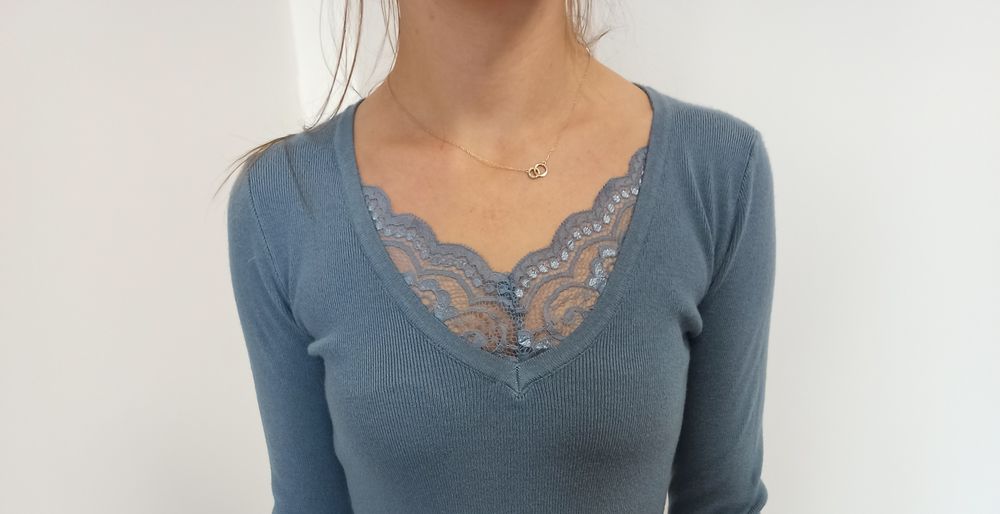 Niebieski sweterek tunika S