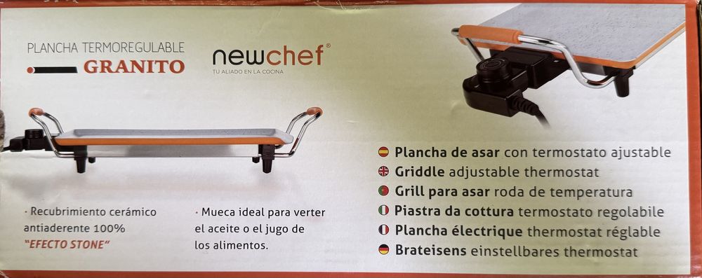 Prancha Elétrica Newchef Granito 1000W – NOVA (Na Caixa Original)