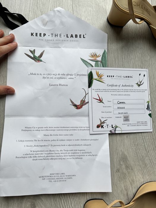 Slingback chanel rozmiar 36