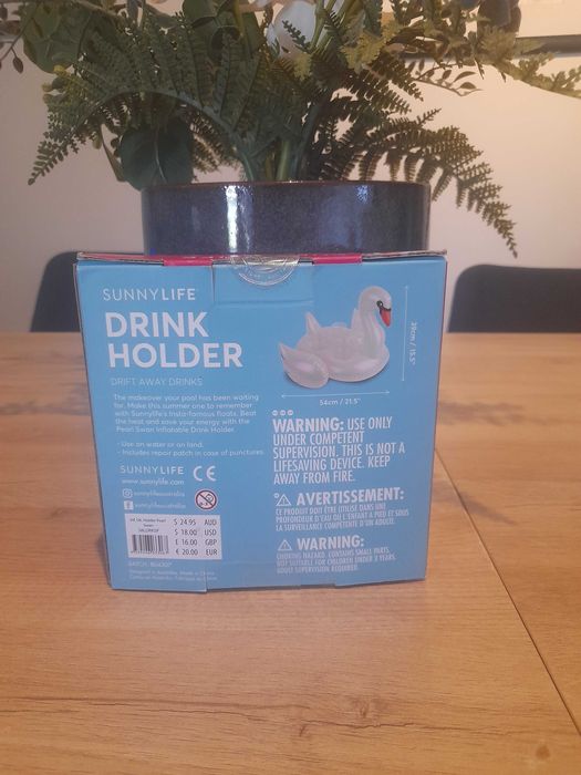 Porta-bebidas inflável – Cisne - NOVO, EM CAIXA