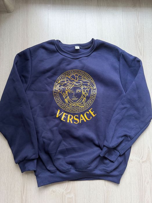 Granatowa bluza dresowa z logo Meduza – Rozmiar XXL (Styl Versace)
