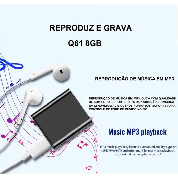 GRAVADOR 8 GB MULTIFUNCIONAL COM CANCELAMENTO DE RUÍDO INTELIGENTE