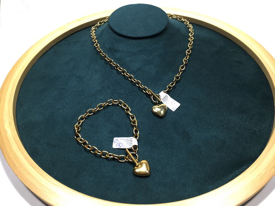 Złoty damski łańcuszek i bransoleta pr585•pozłacany 14K