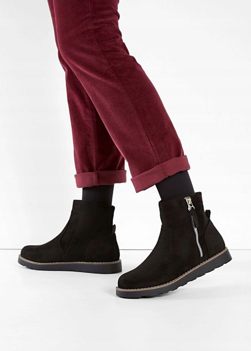 B.P.C botki damskie czarne eko zamsz 36