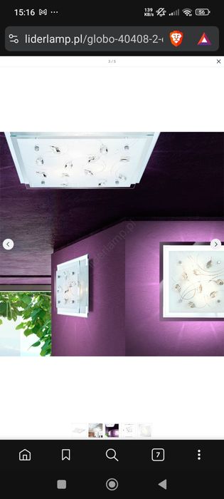 Lampa sufitowa kryształowa