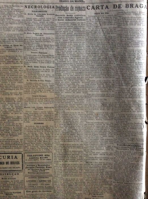 Diário da manhã, 1932. Número dedicado  às  Maravilhas da Costa do Sol