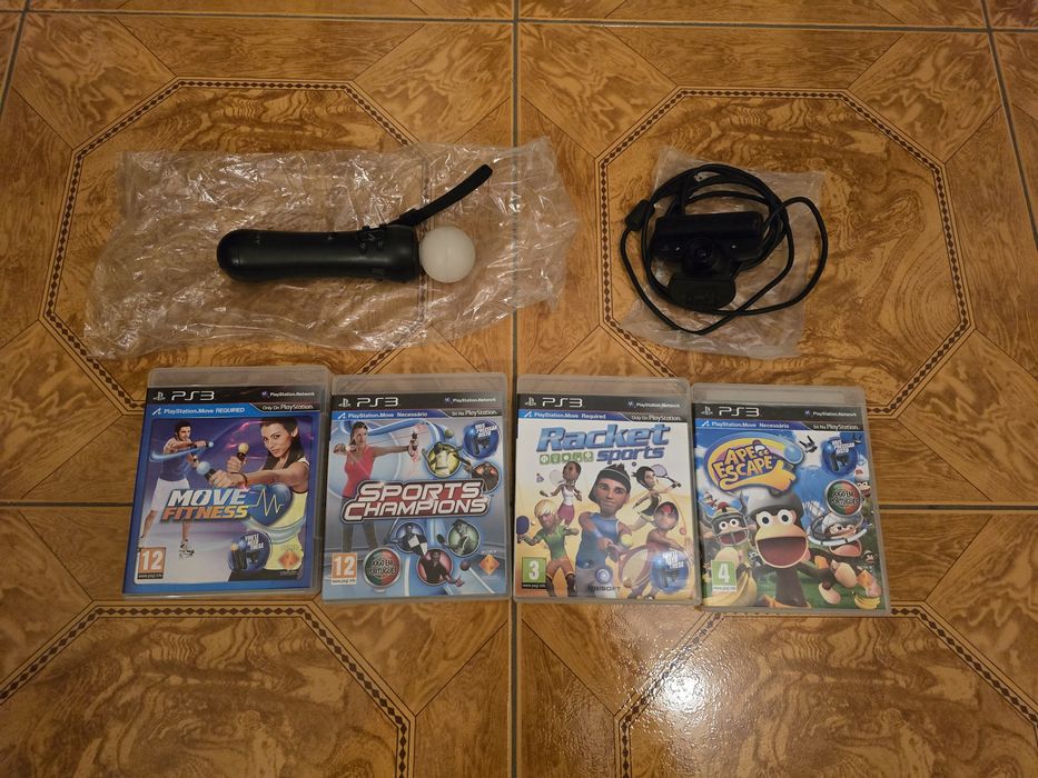 Comando move + camera + 4 jogos para playstation 3 / ps3