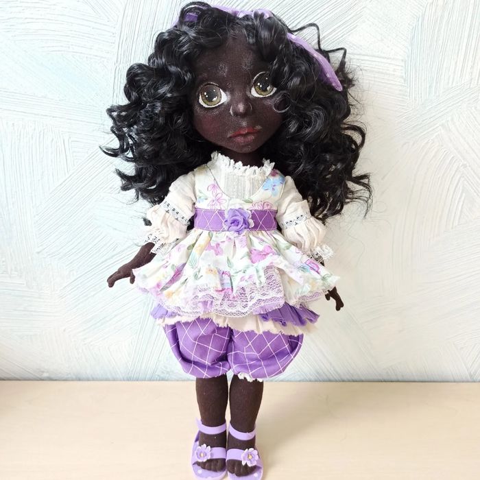 Текстильна шарнірна лялька Мулатка