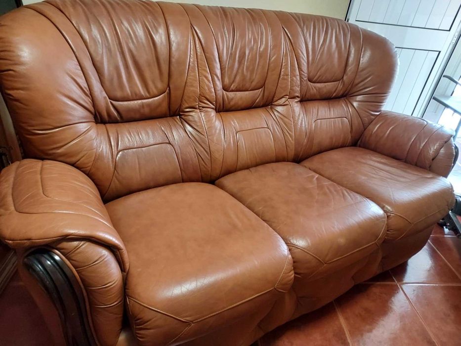 Sofa  cama em pele verdadeira