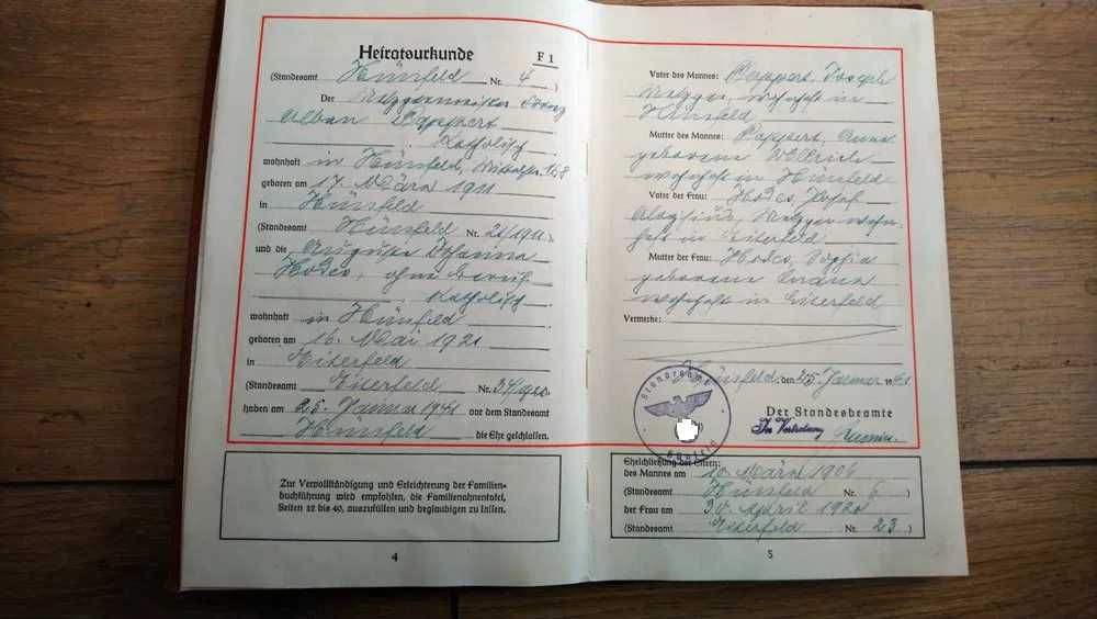 niemiecka księga rodzinna z 1941