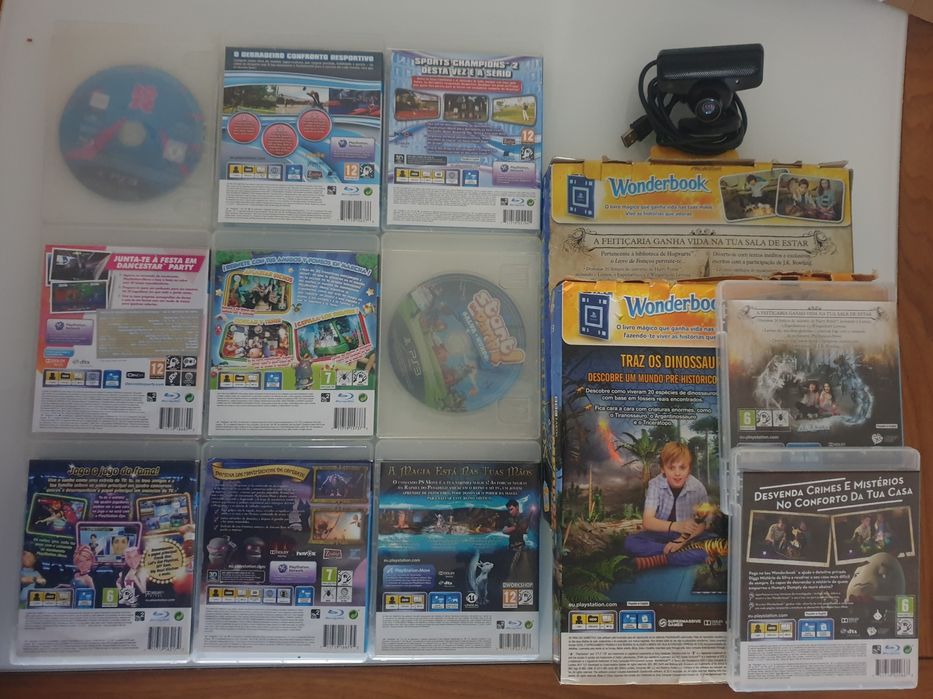 PS3 câmara,sports champions,danceStar Party,Medieval e comandos Move