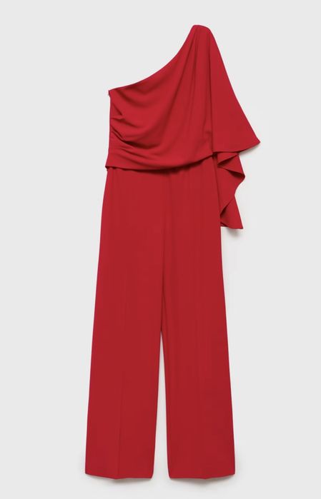 Macacão assimetrico vermelho Mango