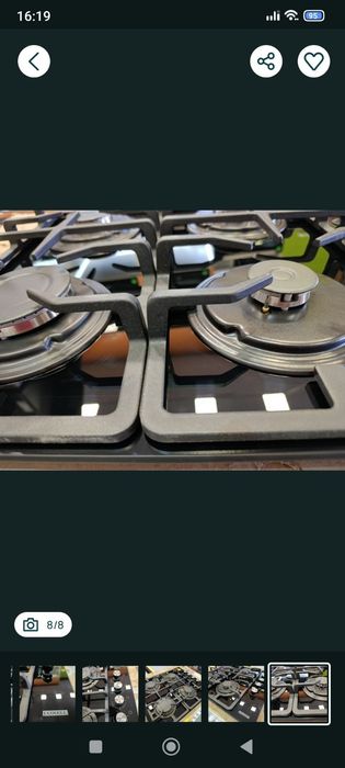 Поверхность варочная газовая LUXELL черная стекло Турция